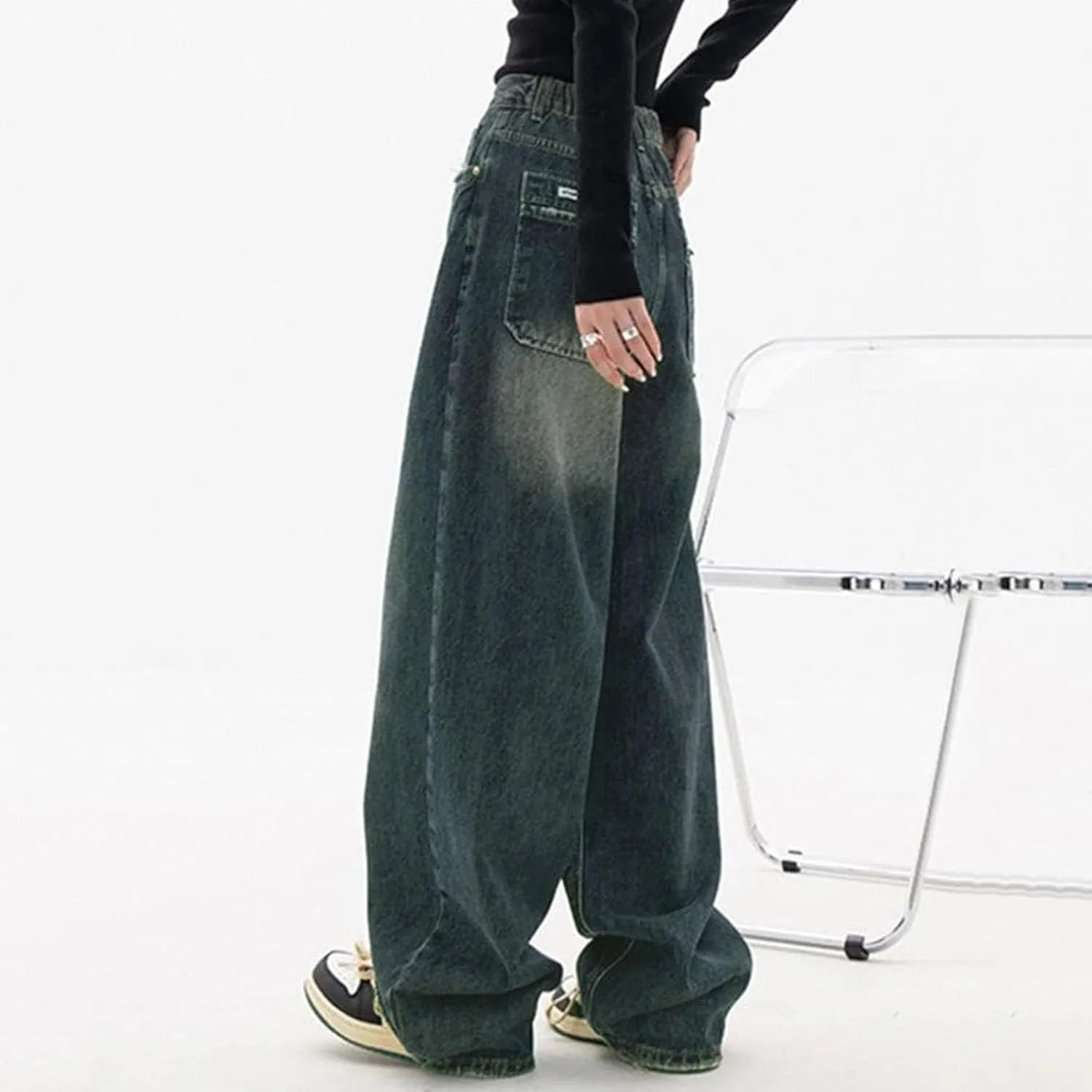 High Waisted Jeans for Women Wide Leg Loose Baggy Boyfriend Denim Pants 90S Vintage Streetwear Y2k Grunge Jean Pants