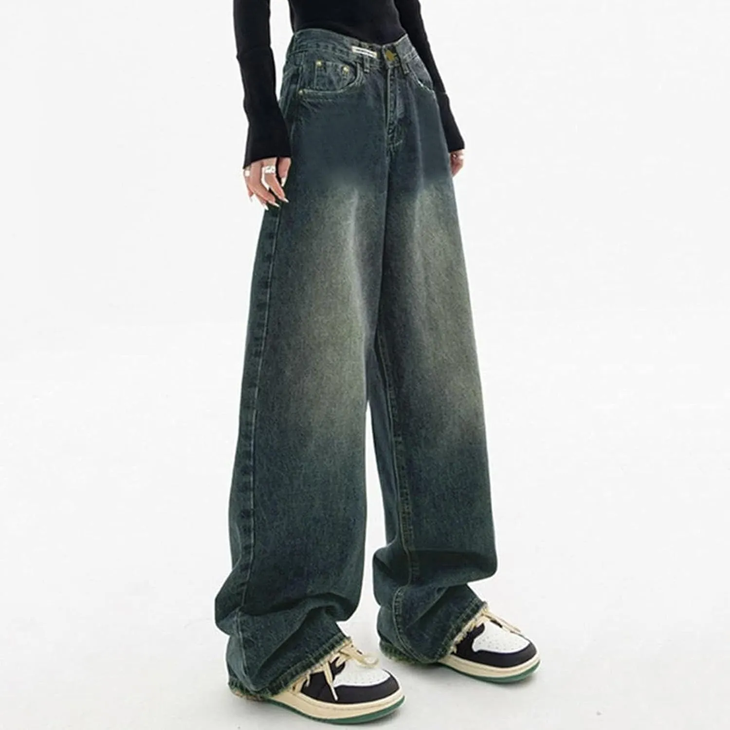 High Waisted Jeans for Women Wide Leg Loose Baggy Boyfriend Denim Pants 90S Vintage Streetwear Y2k Grunge Jean Pants