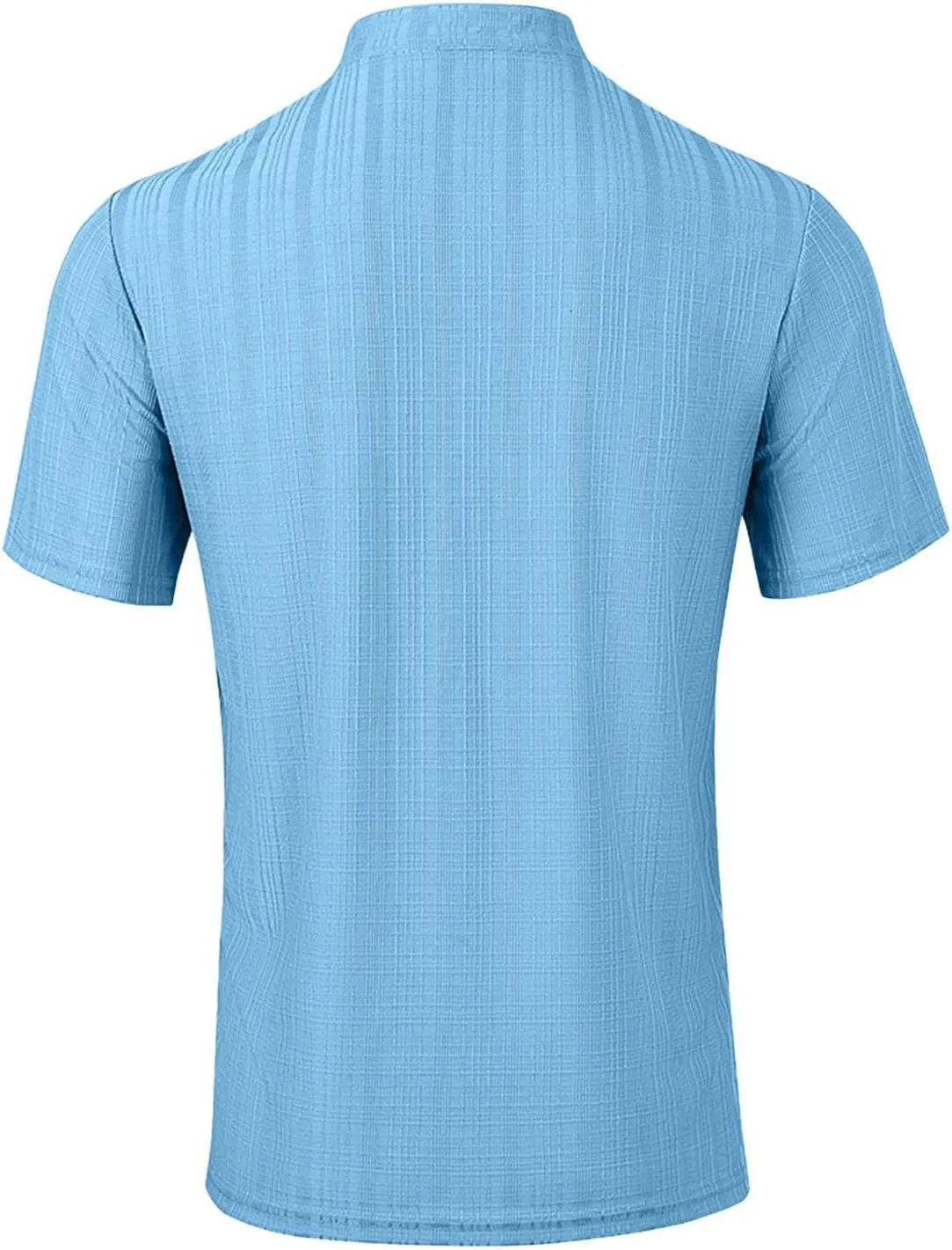 Hippie T-Shirt for Men Solid Color Business Short Sleeve Henley Collar Tees Tops Summer Casual Regular Work Blouse