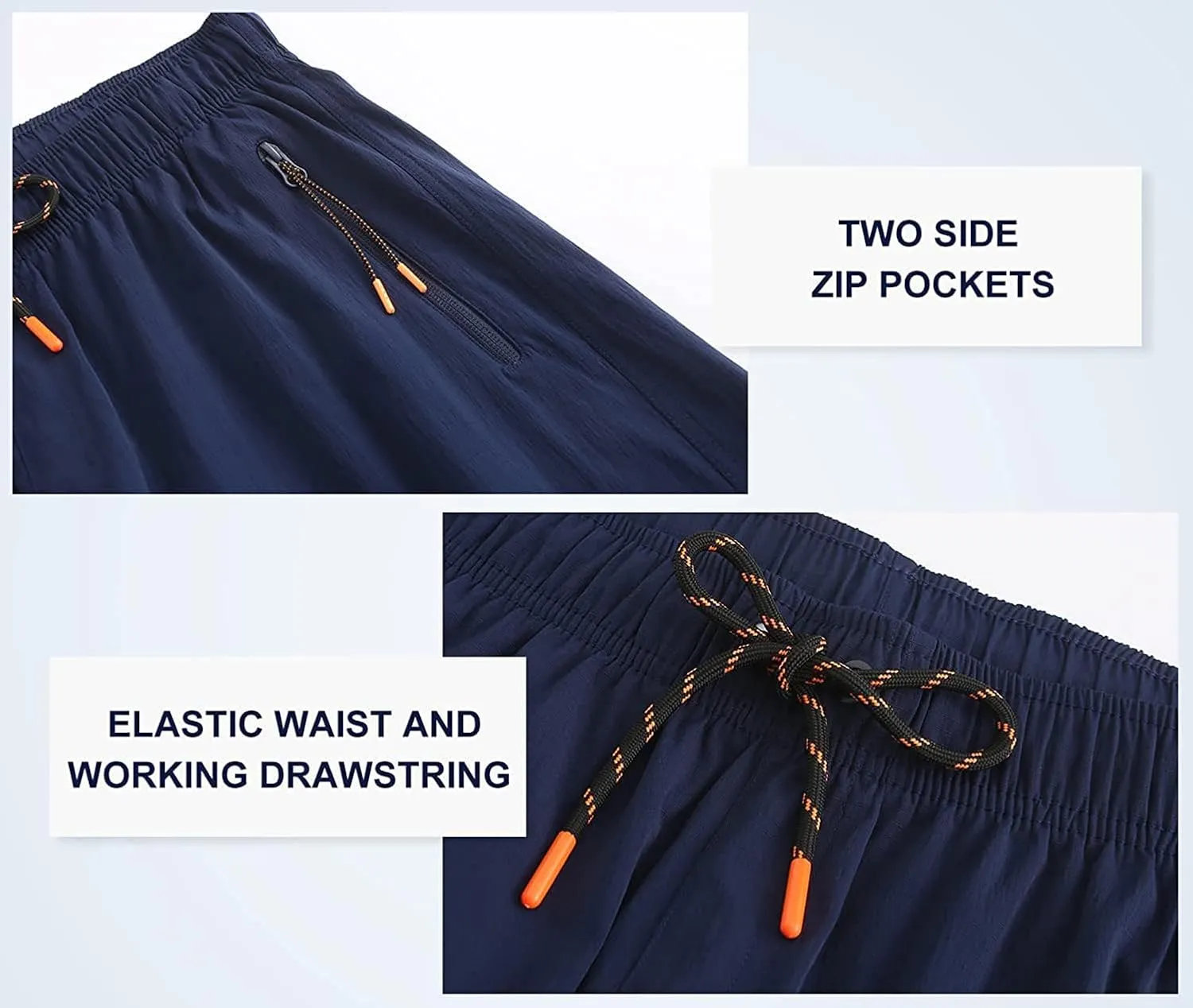 HODOSPORTS Mens No Liner Swim Trunks Quick-Dry with Zipper Pockets