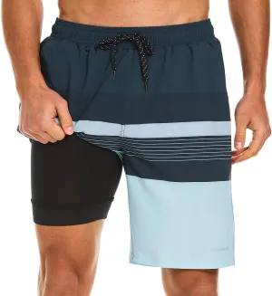 HODOSPORTS Mens Swim Trunks with Compression Liner 9 Inch Quick Dry Swim Shorts with Pockets Swim Suit