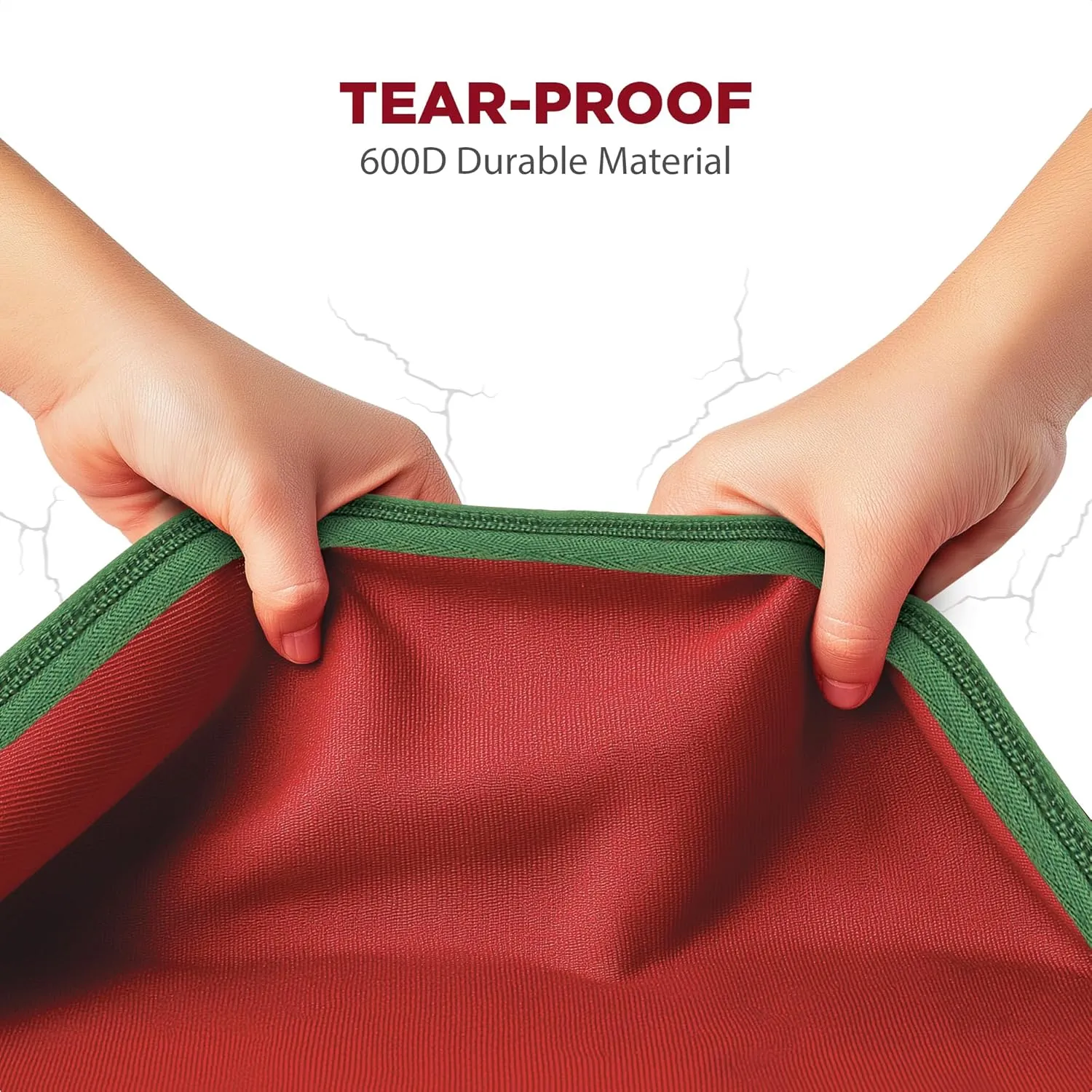 HOLDN’ STORAGE Christmas Tree Bag Heavy Duty 600D Oxford - Christmas Tree Bags Storage Fits Up To 9Ft, Extra Wide, Waterproof Storage Bags with Reinforced Handles & Zipper - Red