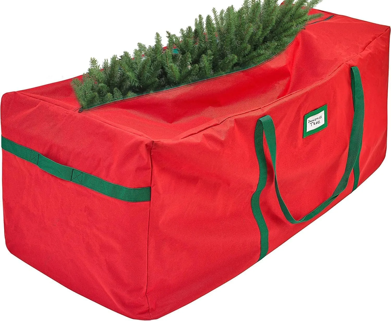 HOLDN’ STORAGE Christmas Tree Bag Heavy Duty 600D Oxford - Christmas Tree Bags Storage Fits Up To 9Ft, Extra Wide, Waterproof Storage Bags with Reinforced Handles & Zipper - Red