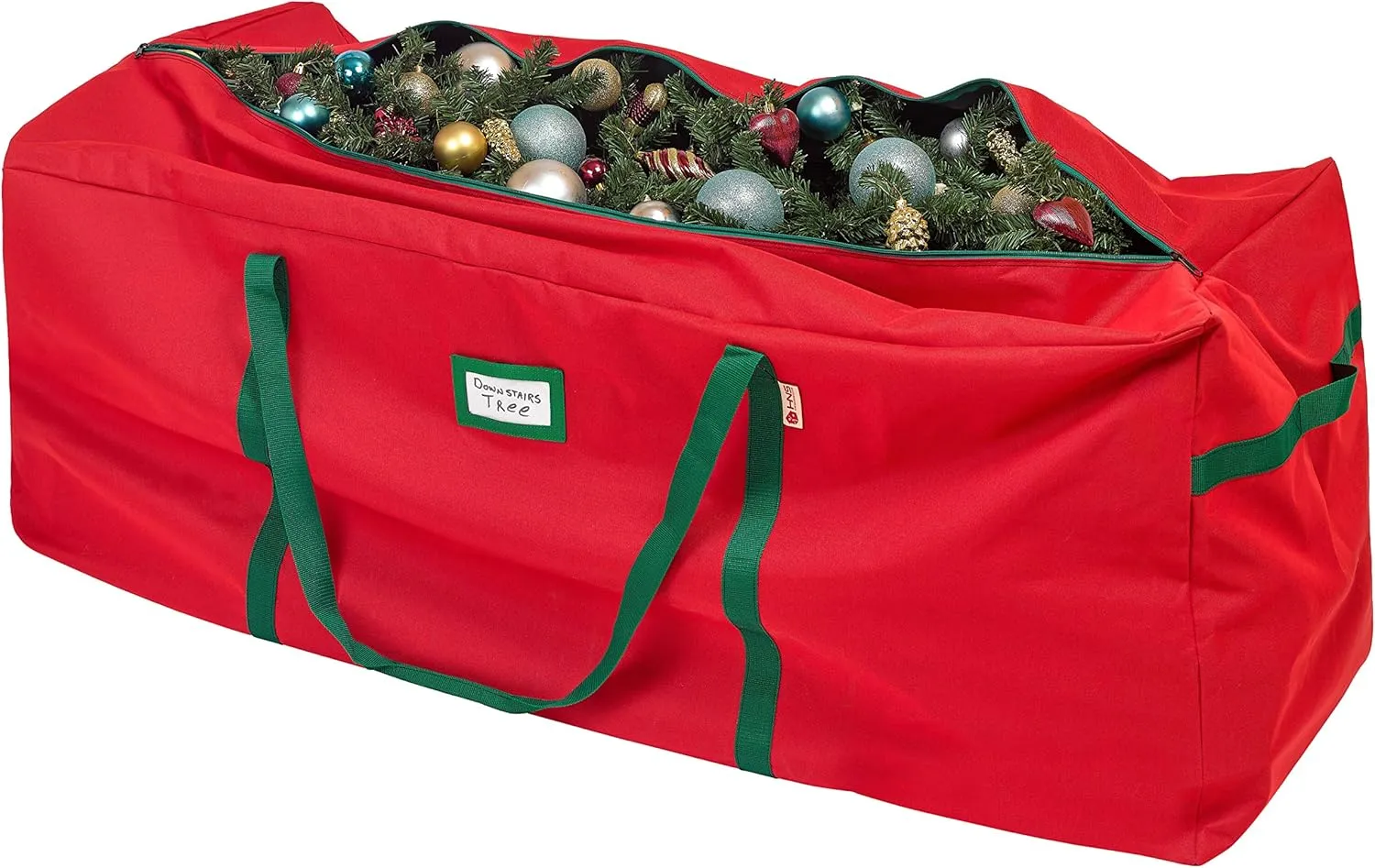 HOLDN’ STORAGE Christmas Tree Bag Heavy Duty 600D Oxford - Christmas Tree Bags Storage Fits Up To 9Ft, Extra Wide, Waterproof Storage Bags with Reinforced Handles & Zipper - Red