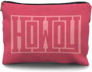 Howdy Makeup Bag - Hot Pink Retro Western Cosmetic Bag, Cowgirl Gifts