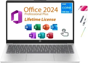 HP 15.6" Touchscreen Laptop, Intel 13th Core i3-1315U(Beats i5-1135G7),32GB RAM, 1TB PCIe SSD Ai Copilot, Long Battery Life, Type C, Windows 11 Pro,Lifetime Office 2024 Included, W/BTP Bundle