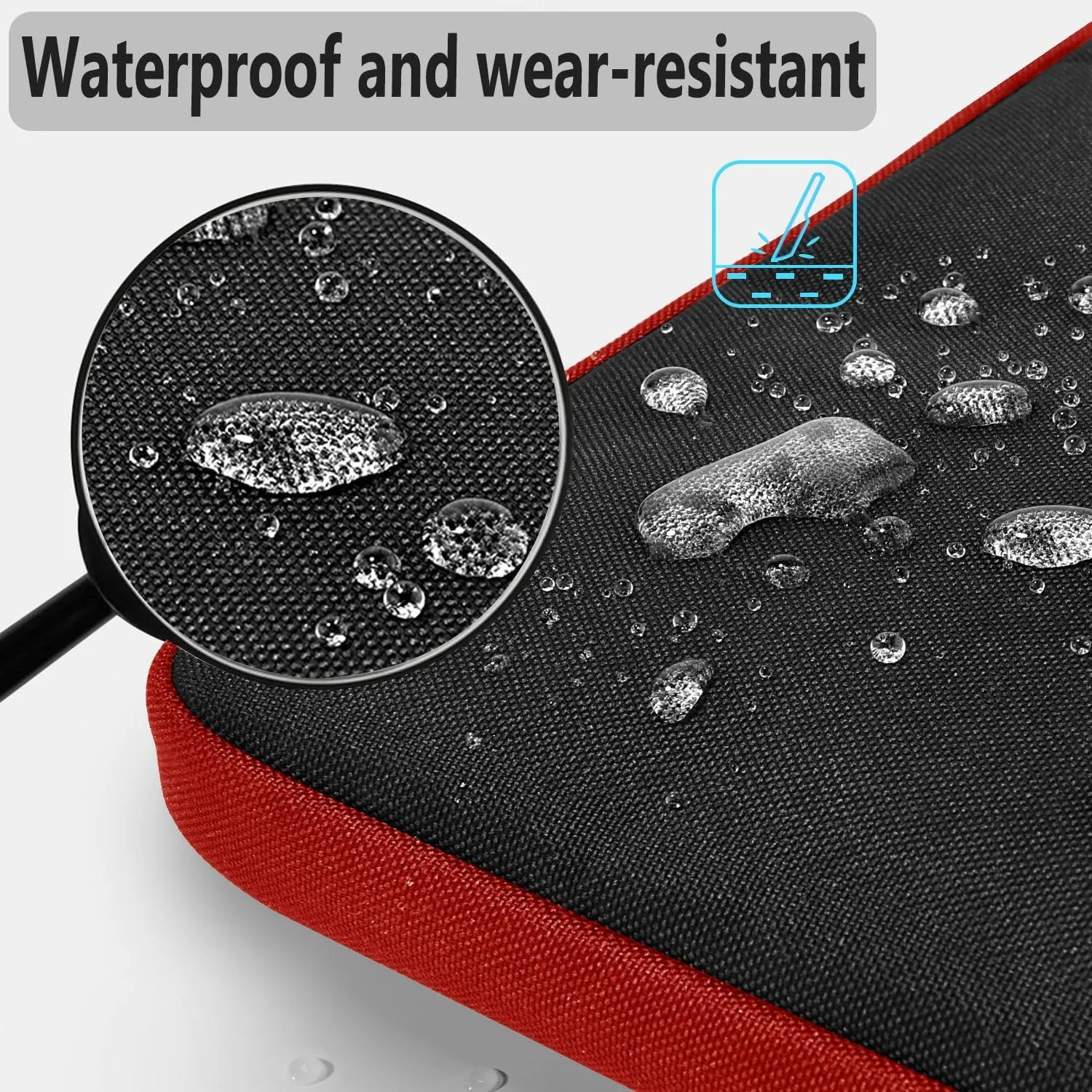 Hseok Slim Laptop Shoulder Bag 13-14 inch HandBag with Small Case Compatible with MacBook Pro 14" M4/M3/M2/M1 2025-2021, 13.3" Mac Air/Pro, XPS 13/14 and Most 13"-14" Notebooks,Red Zipper