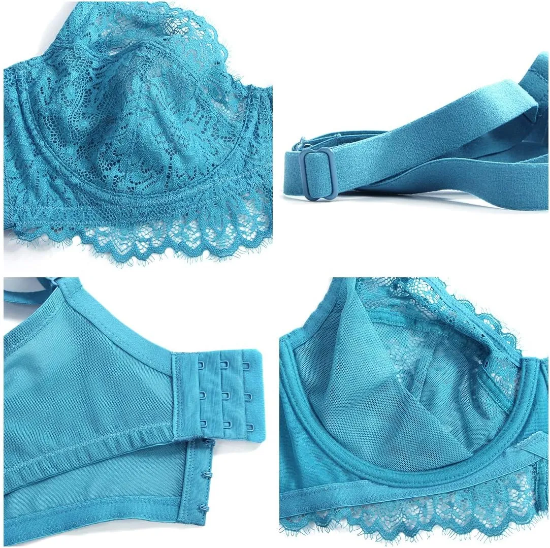 HSIA Minimizer Bra for Women - Plus Size Full Coverage Lace Bra with Underwire, Non Padded
