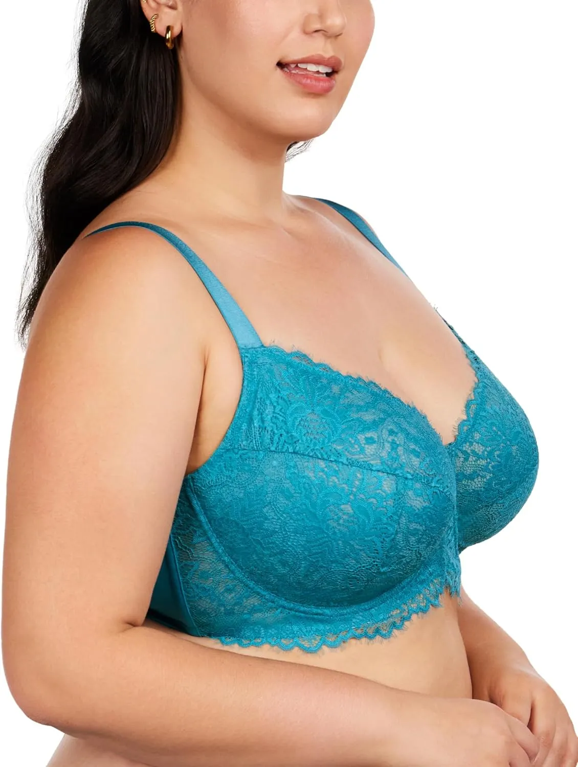 HSIA Minimizer Bra for Women - Plus Size Full Coverage Lace Bra with Underwire, Non Padded