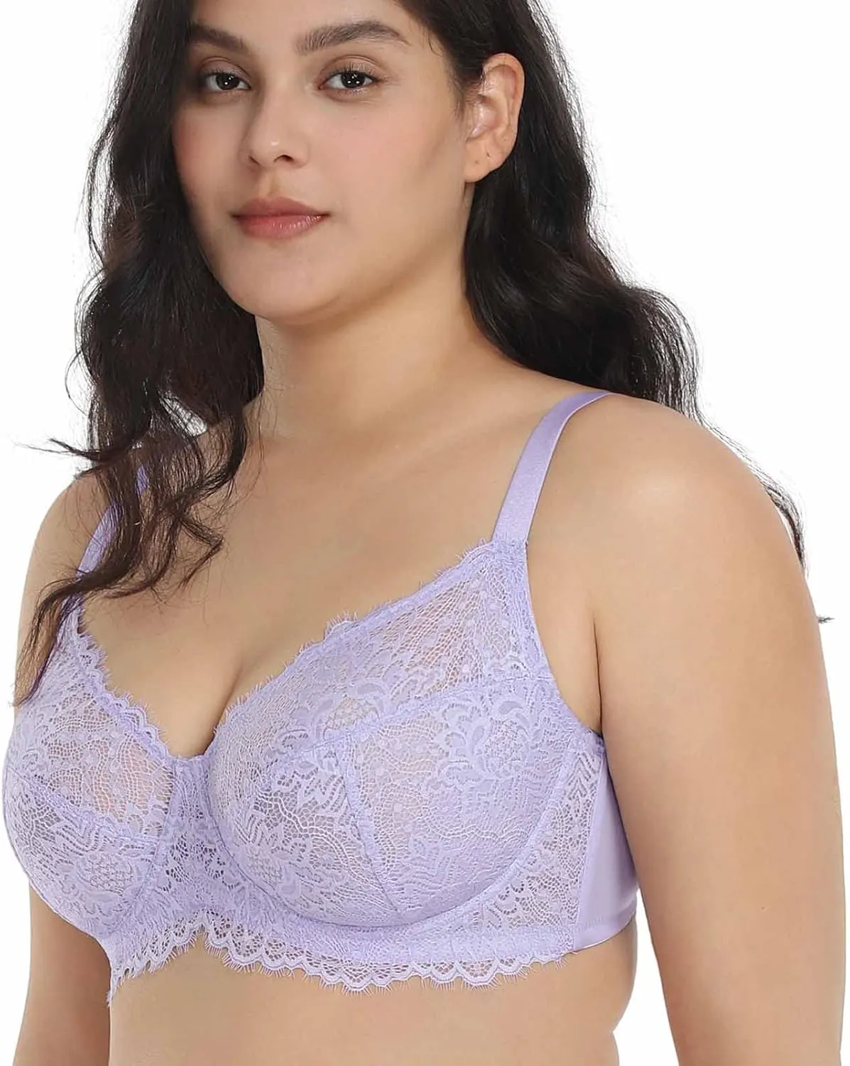 HSIA Minimizer Bra for Women - Plus Size Full Coverage Lace Bra with Underwire, Non Padded