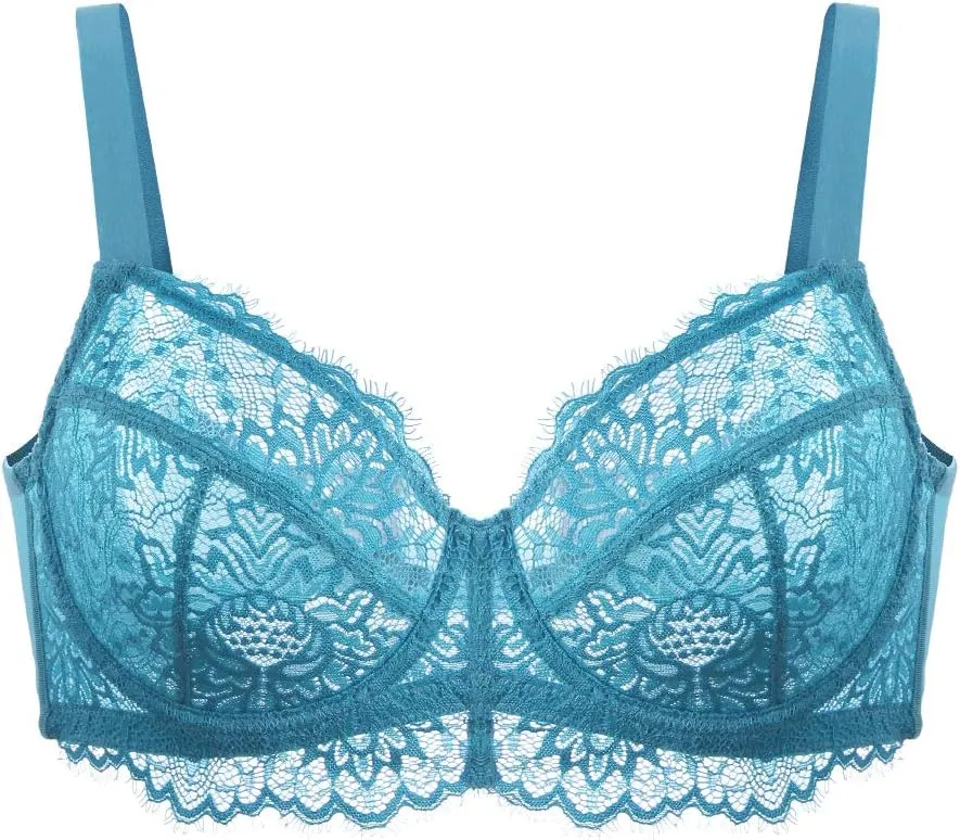HSIA Minimizer Bra for Women - Plus Size Full Coverage Lace Bra with Underwire, Non Padded
