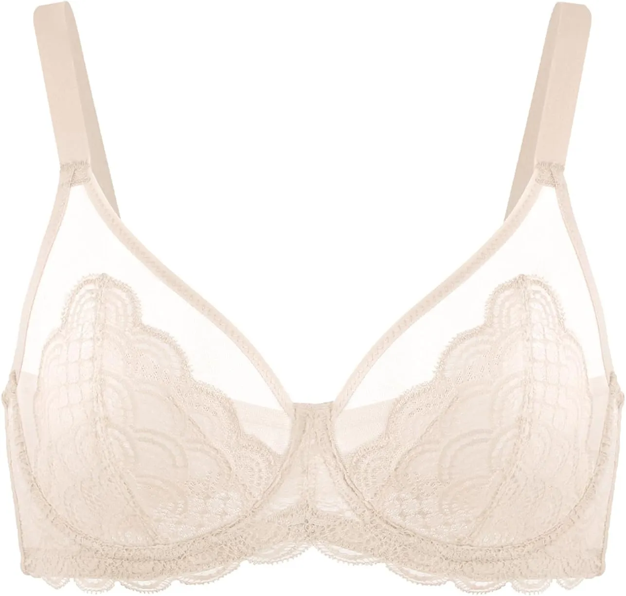 HSIA Minimizer Bras for Women Large Bust Full Coverage Lace Plus Size Bra - Mermaid Scales
