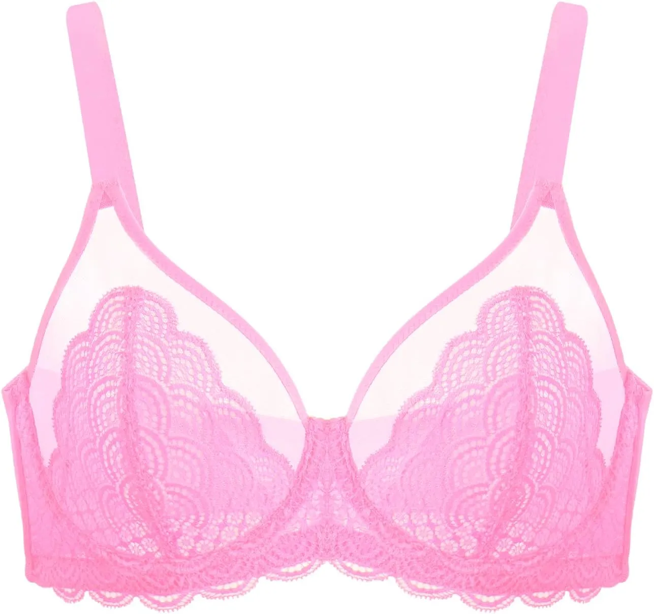 HSIA Minimizer Bras for Women Large Bust Full Coverage Lace Plus Size Bra - Mermaid Scales