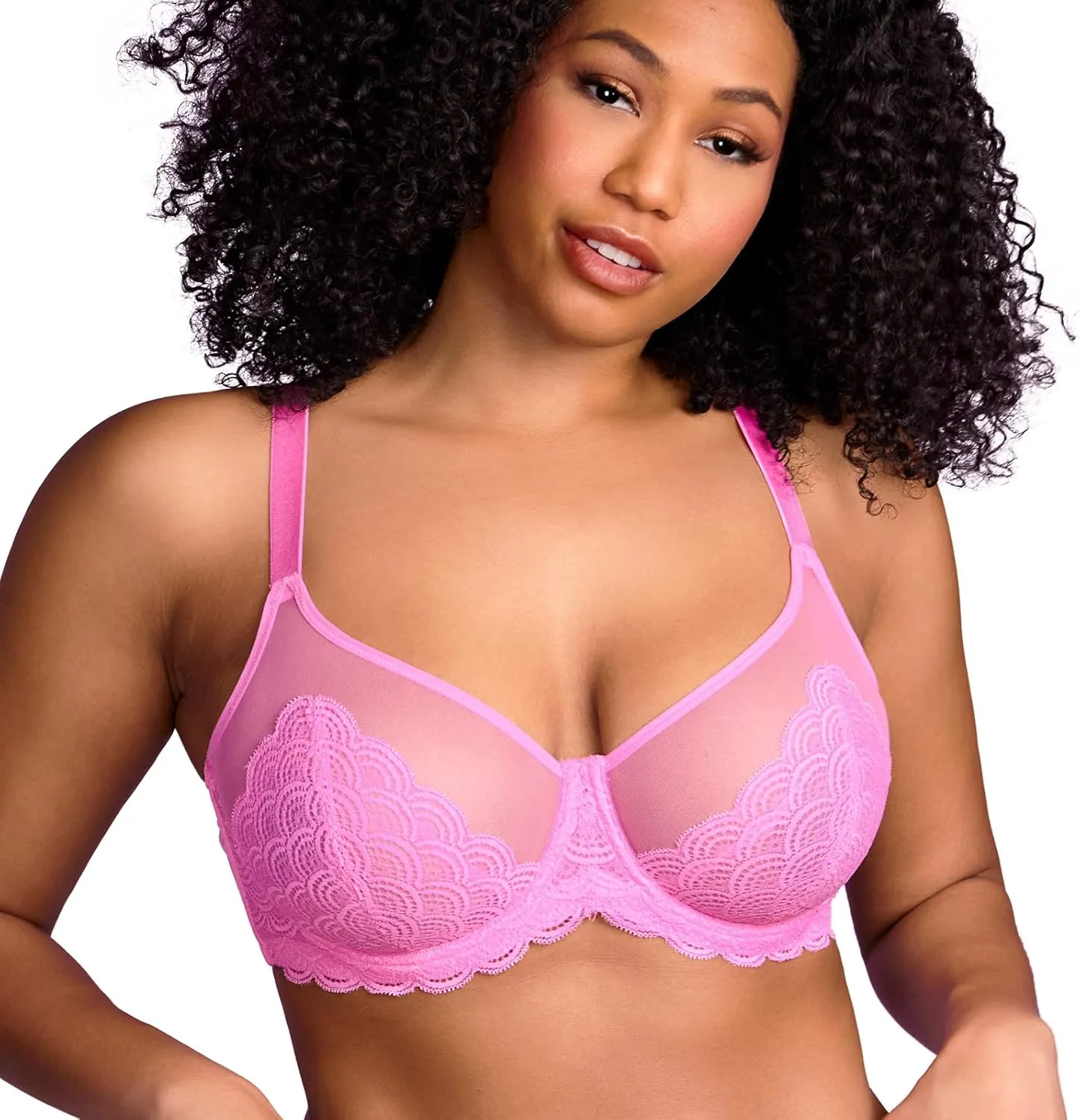 HSIA Minimizer Bras for Women Large Bust Full Coverage Lace Plus Size Bra - Mermaid Scales