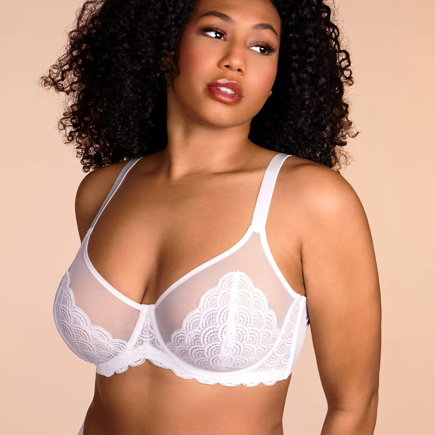 HSIA Minimizer Bras for Women Large Bust Full Coverage Lace Plus Size Bra - Mermaid Scales