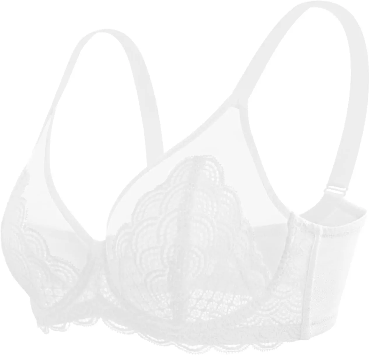 HSIA Minimizer Bras for Women Large Bust Full Coverage Lace Plus Size Bra - Mermaid Scales