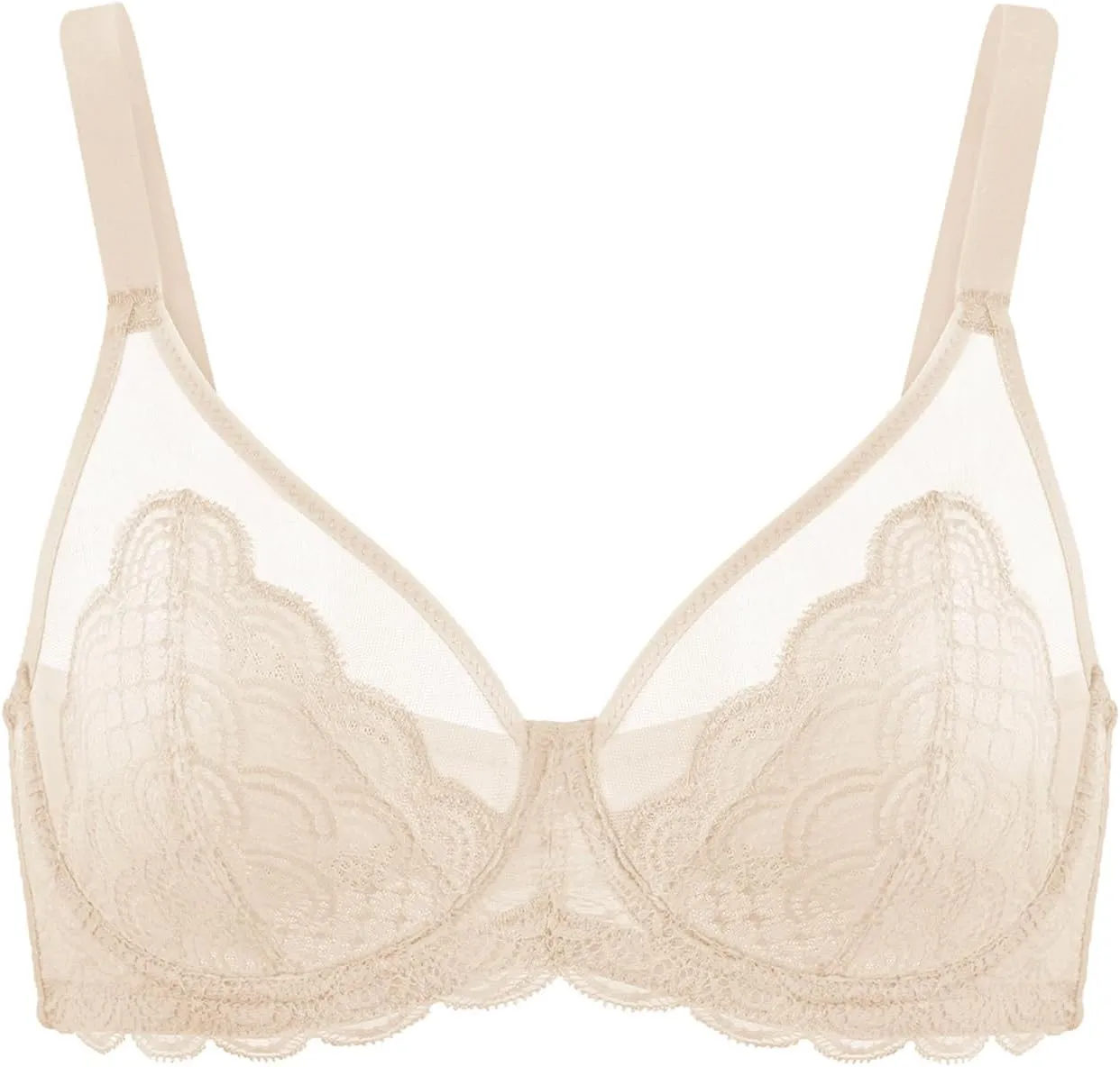HSIA Minimizer Bras for Women Large Bust Full Coverage Lace Plus Size Bra - Mermaid Scales