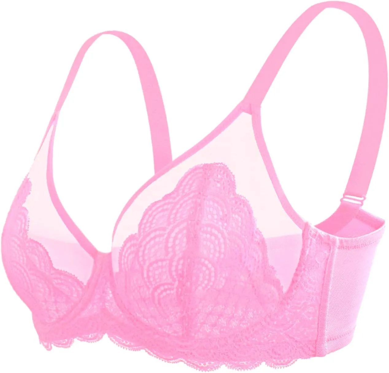 HSIA Minimizer Bras for Women Large Bust Full Coverage Lace Plus Size Bra - Mermaid Scales