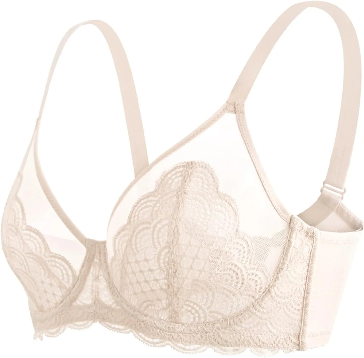 HSIA Minimizer Bras for Women Large Bust Full Coverage Lace Plus Size Bra - Mermaid Scales