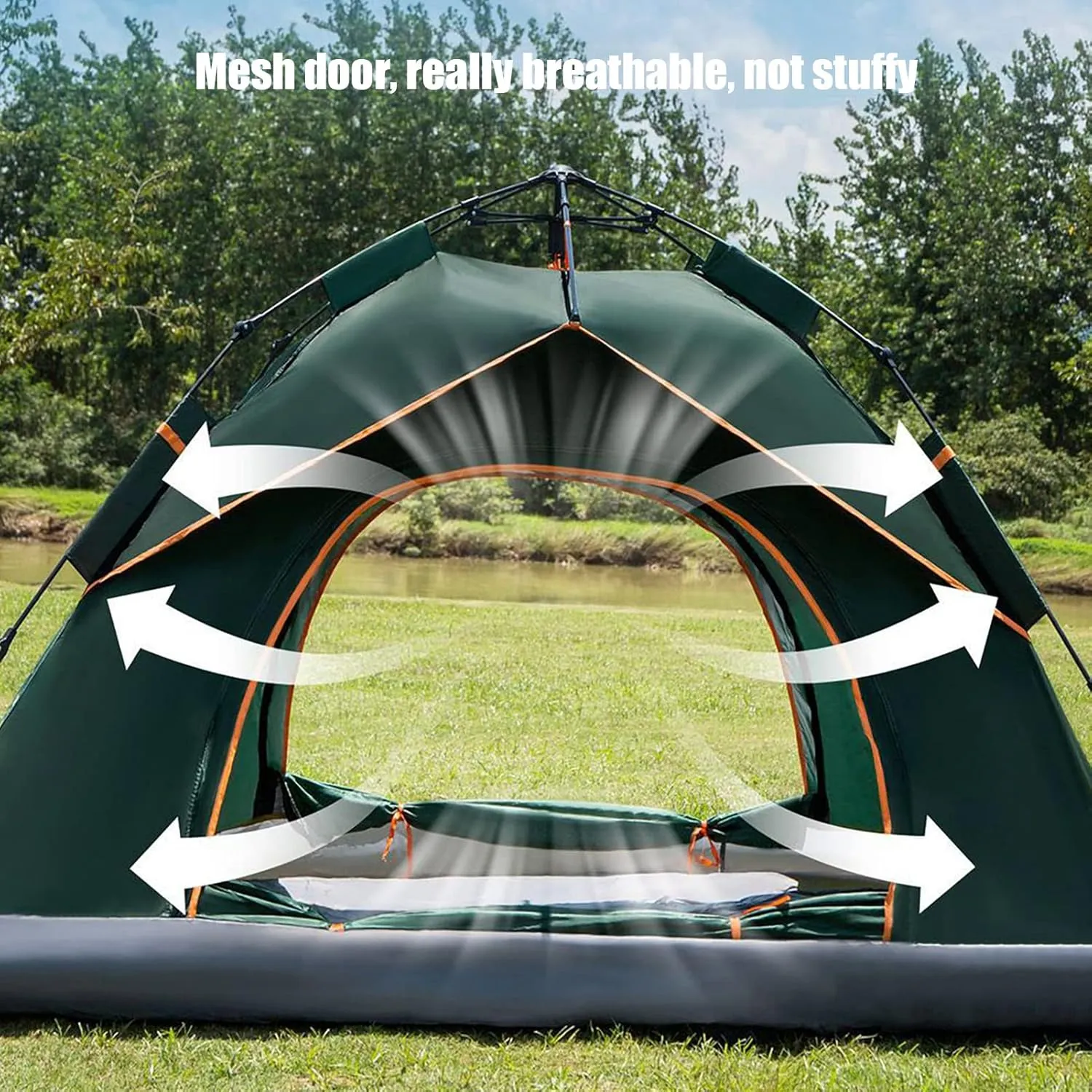 HUHJYUGE Tent for Camping Waterproof, Sun Shelter for Backyard Ventilated Weatherproof, Family Tent Portable for All Seasons, for Backpacking, Hiking, or Beach by Outdoors (B 4 Person)