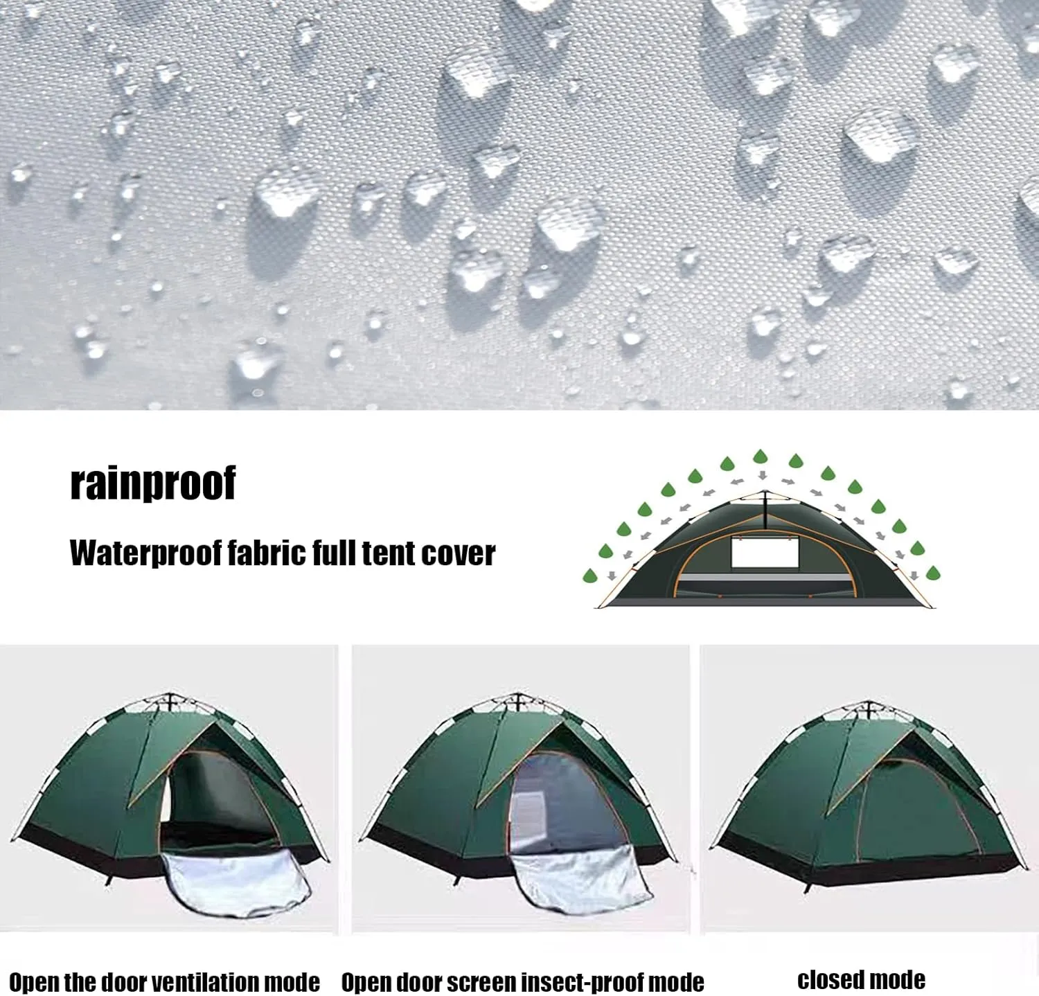 HUHJYUGE Tent for Camping Waterproof, Sun Shelter for Backyard Ventilated Weatherproof, Family Tent Portable for All Seasons, for Backpacking, Hiking, or Beach by Outdoors (B 4 Person)