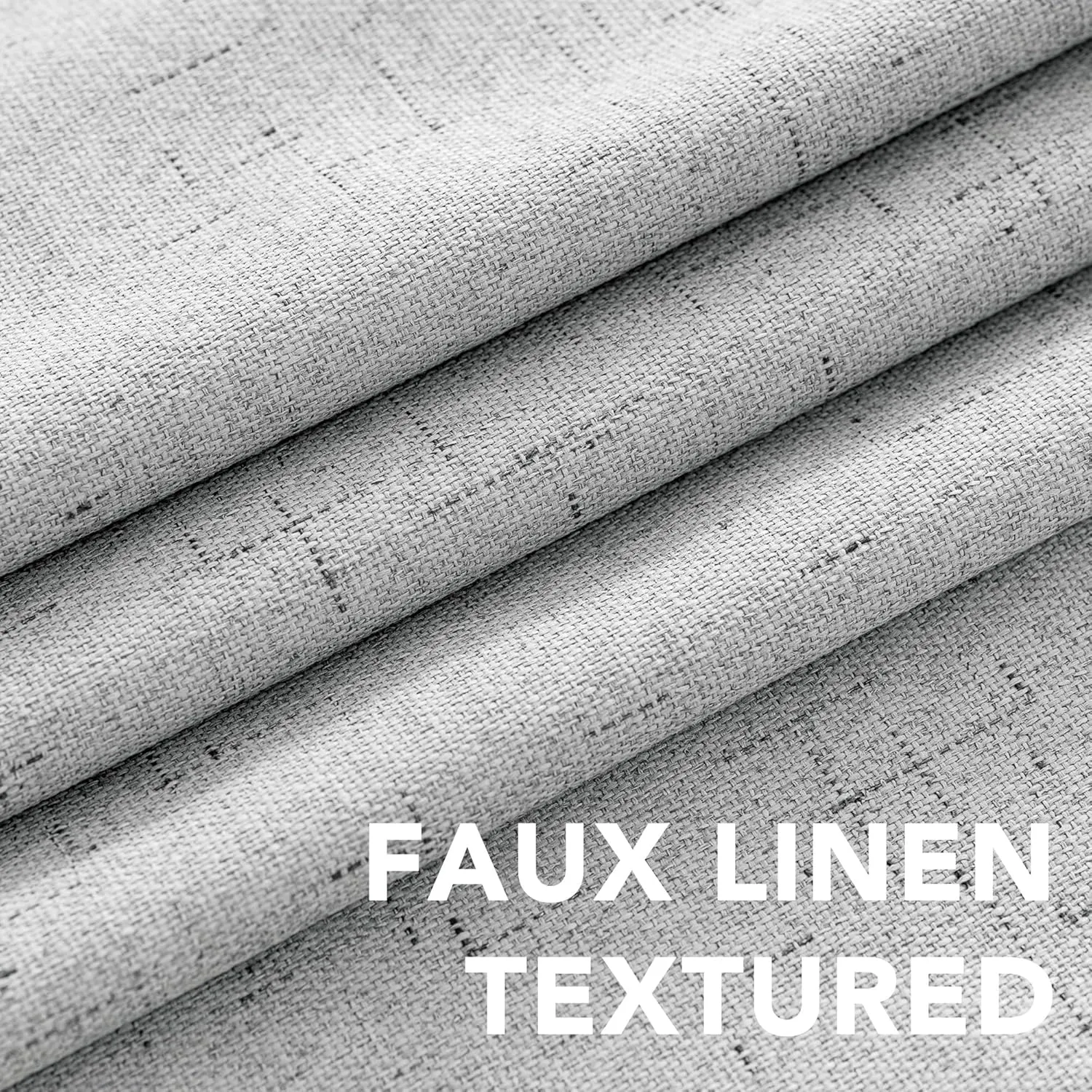 H.VERSAILTEX 100% Blackout Curtains for Bedroom, Thermal Insulated Linen Textured Curtains Heat and Full Light Blocking Drapes Living Room Curtains 2 Panel Sets, Glacier Gray, 52x84 Inch