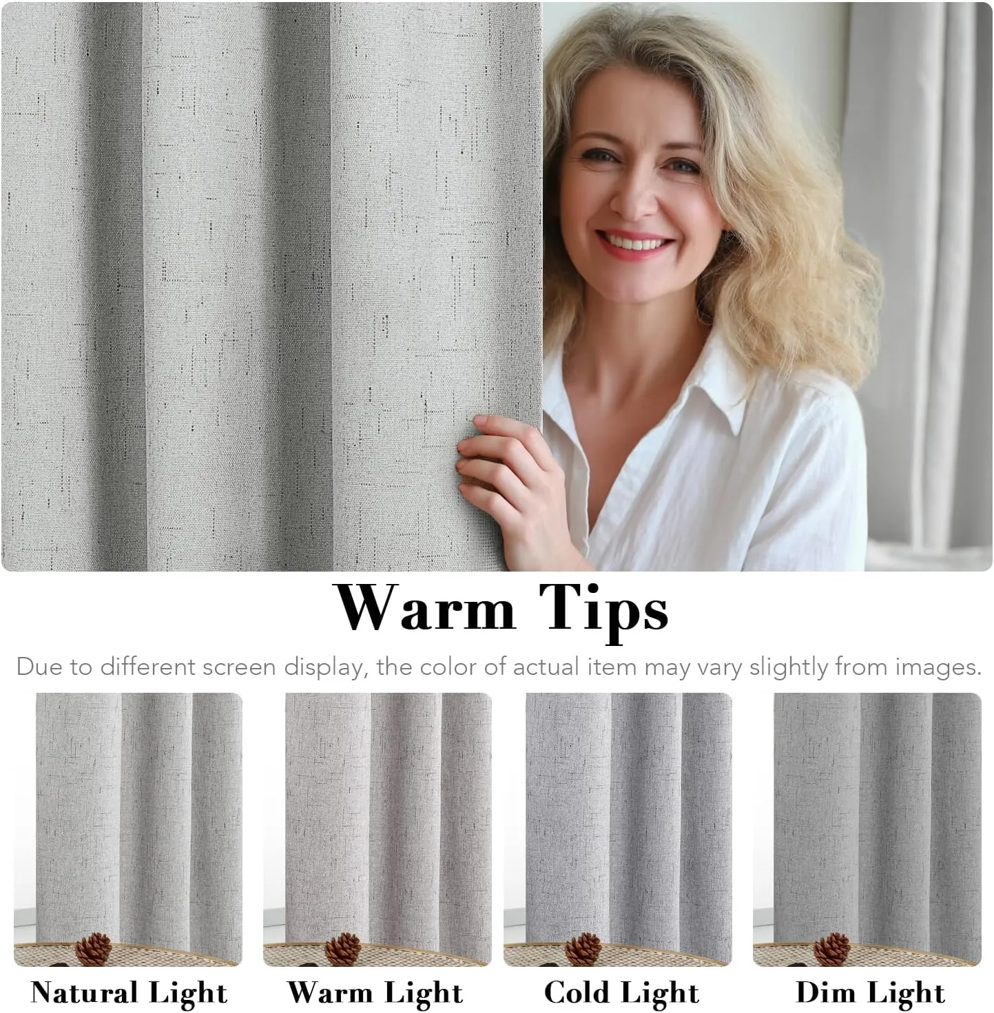 H.VERSAILTEX 100% Blackout Curtains for Bedroom, Thermal Insulated Linen Textured Curtains Heat and Full Light Blocking Drapes Living Room Curtains 2 Panel Sets, Glacier Gray, 52x84 Inch