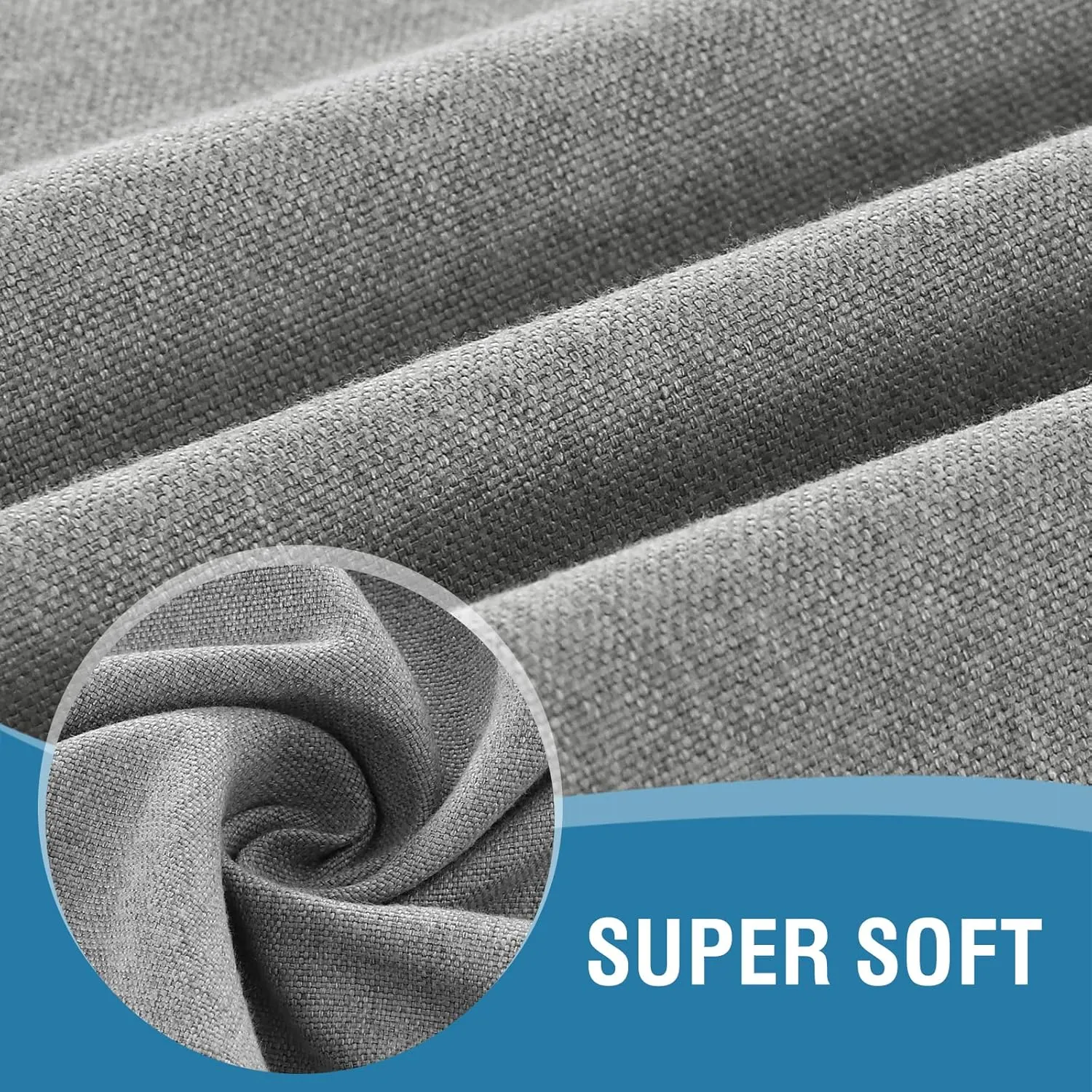 H.VERSAILTEX Linen Textured Tablecloth Square 60 x 60 Waterproof Solid Linen Woven Tablecloth Spill-Proof Linen Look Cover for Party Table Extra Soft and Thick Fabric Wrinkle Free, Heather Gray