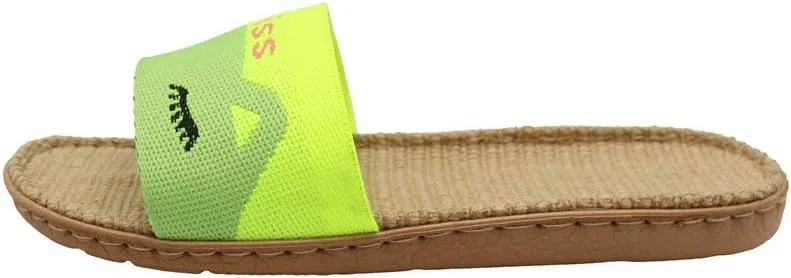 Hwayslon Flax Slippers Unisex Linen Summer Beach Shoes Lightweight Skidproof Indoor Slippers Home Breathable Sandals