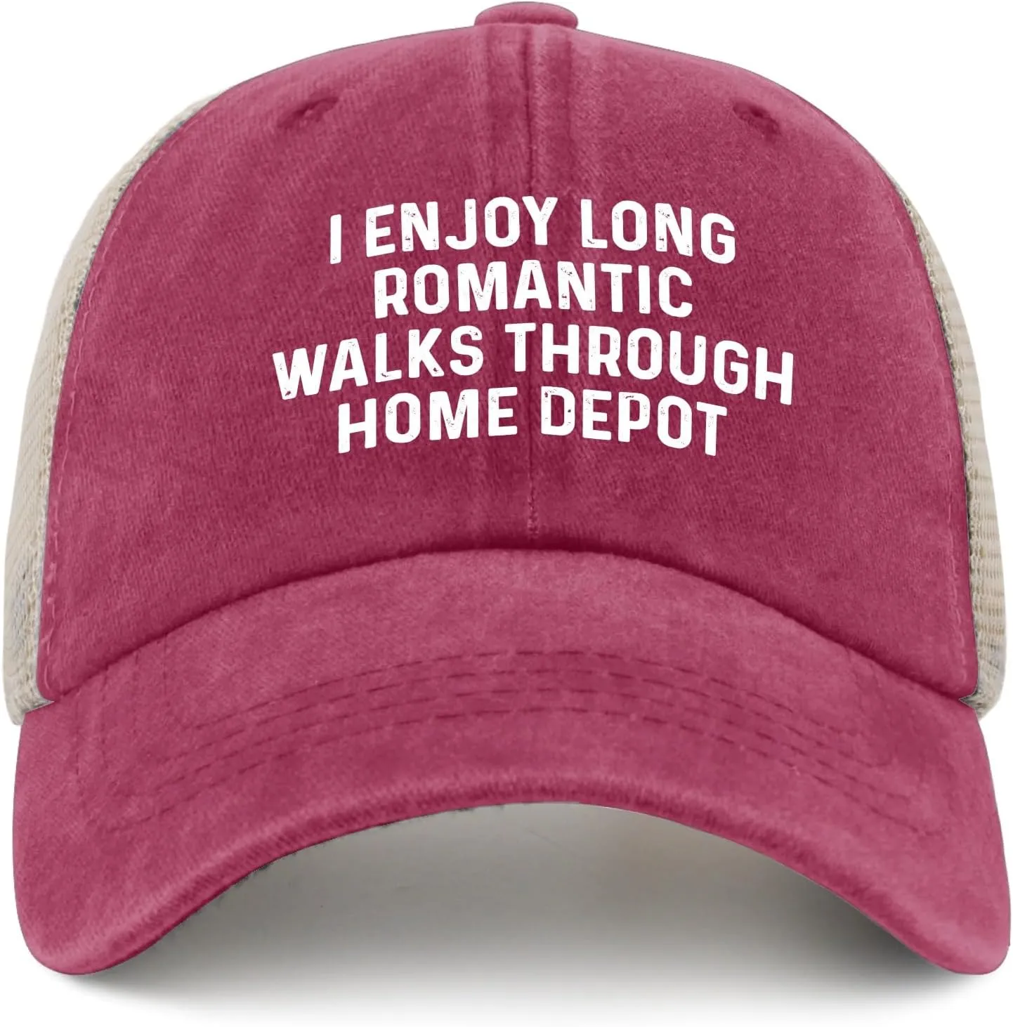 I Enjoys Long Romantic Walks Through Home Depot Trucker Hat Men Funny Mesh Cap for Summer