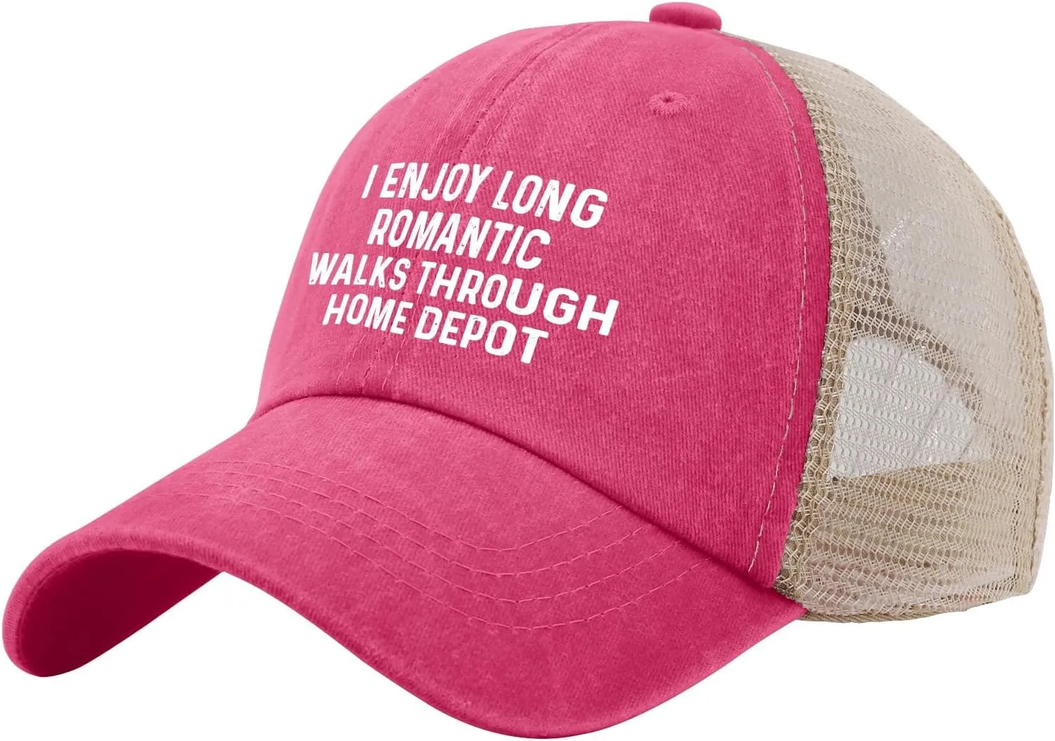 I Enjoys Long Romantic Walks Through Home Depot Trucker Hat Men Funny Mesh Cap for Summer