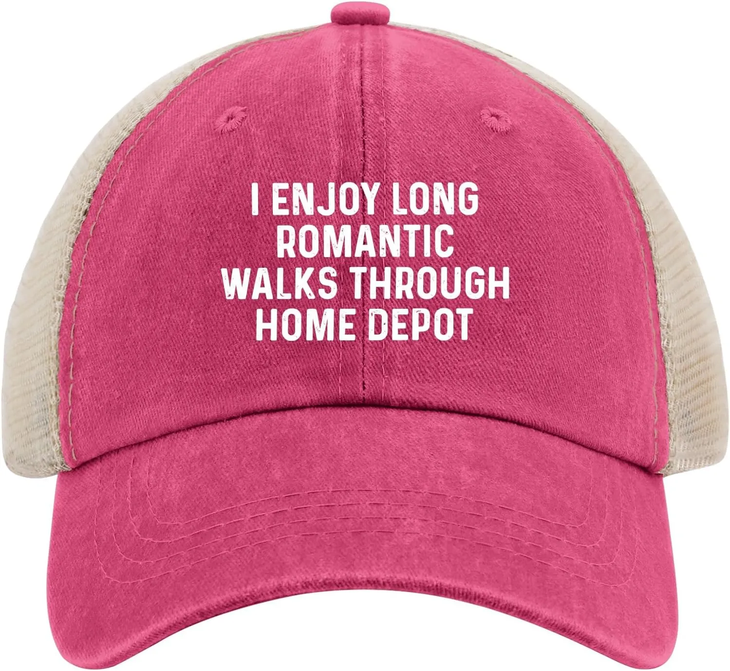 I Enjoys Long Romantic Walks Through Home Depot Trucker Hat Men Funny Mesh Cap for Summer