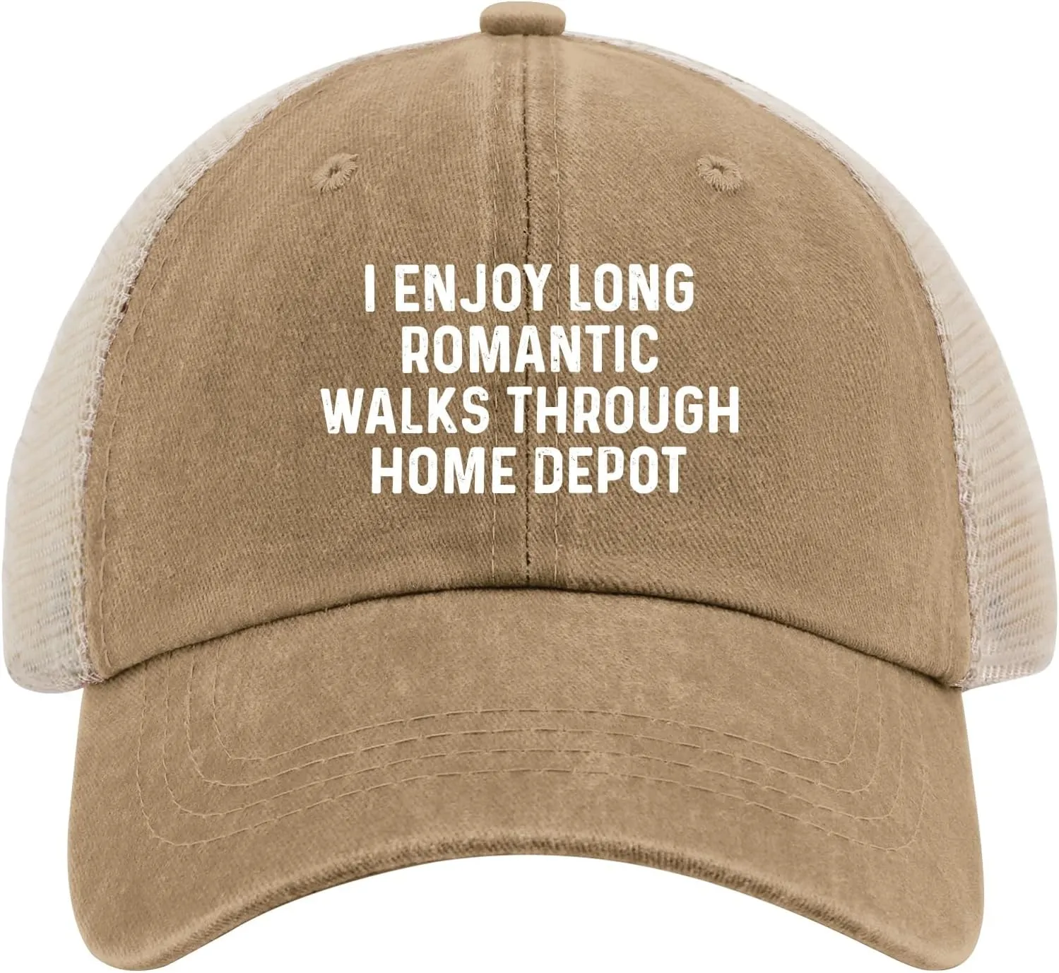 I Enjoys Long Romantic Walks Through Home Depot Trucker Hat Men Funny Mesh Cap for Summer