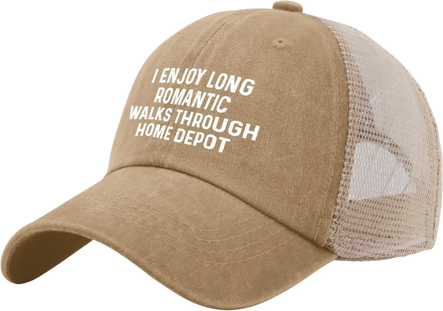 I Enjoys Long Romantic Walks Through Home Depot Trucker Hat Men Funny Mesh Cap for Summer