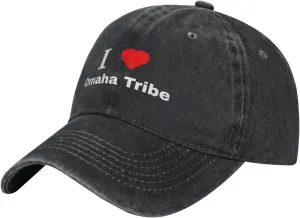 I Love Omaha Tribe Baseball Cap for Men Women Washed Cotton Adjustable Vintage Dad Hat