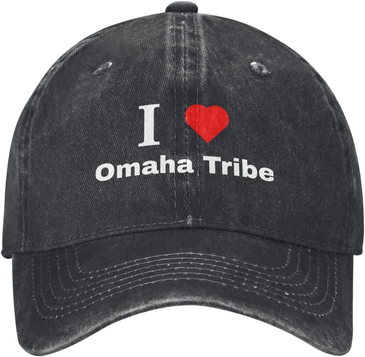 I Love Omaha Tribe Baseball Cap for Men Women Washed Cotton Adjustable Vintage Dad Hat