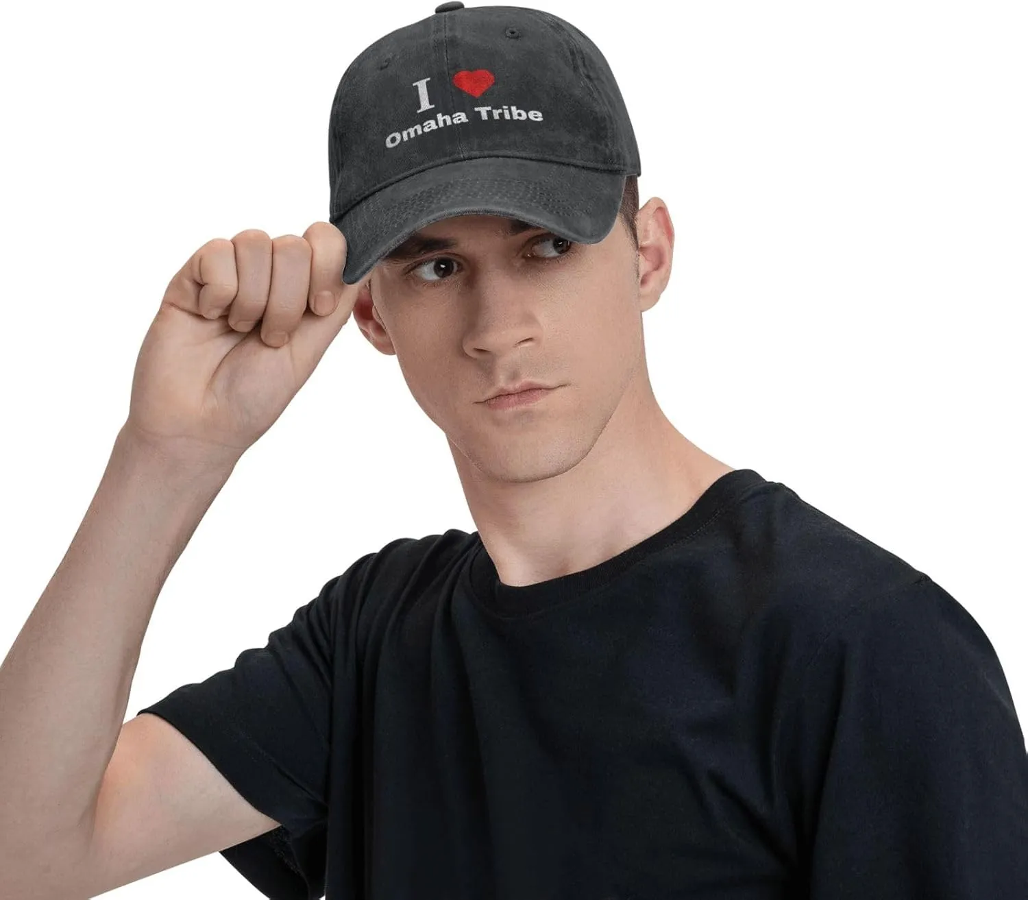 I Love Omaha Tribe Baseball Cap for Men Women Washed Cotton Adjustable Vintage Dad Hat