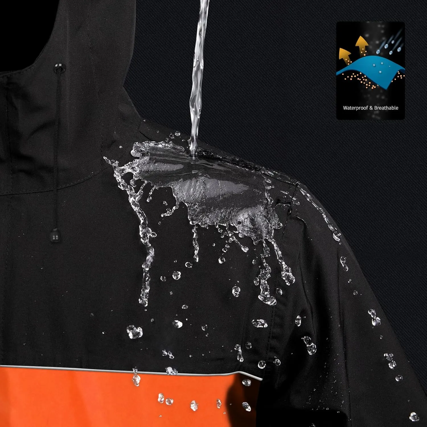 iCreek Motorcycle Rain Suit for Men and Women Waterproof Anti-storm Raincoat High Visibility Rain Gear