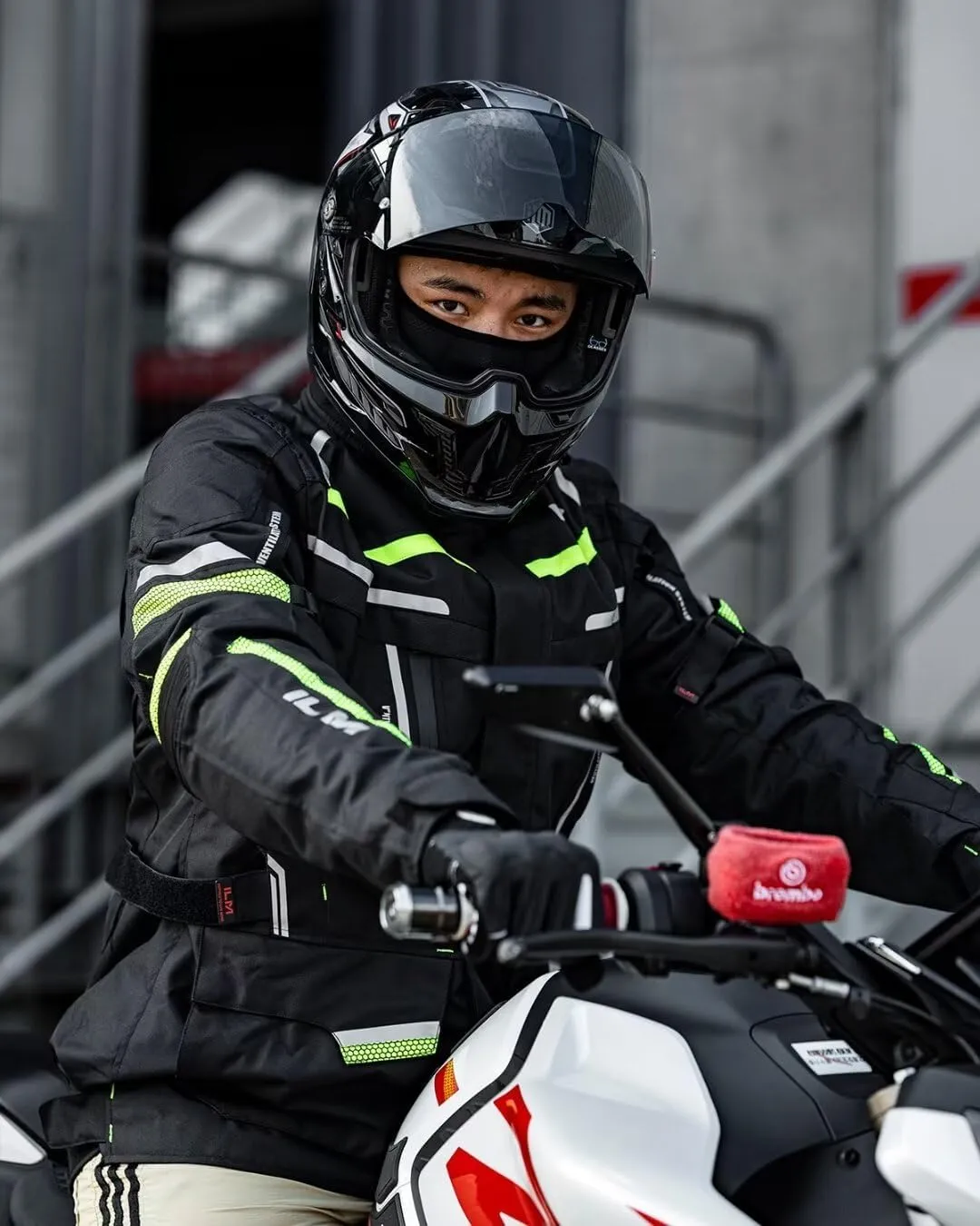 ILM Men's Street Motorcycle Jacket with CE Armor and Detachable Thermal Liner All Season Waterproof Adventure Touring Jackets Model JRL3 Black, XL