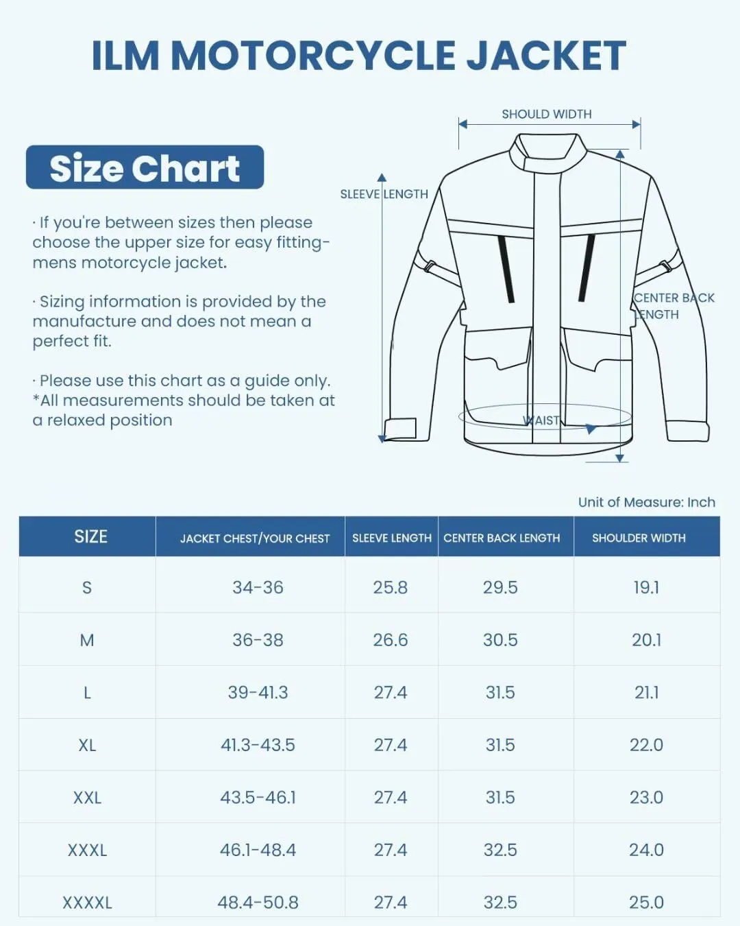 ILM Men's Street Motorcycle Jacket with CE Armor and Detachable Thermal Liner All Season Waterproof Adventure Touring Jackets Model JRL3 Black, XL
