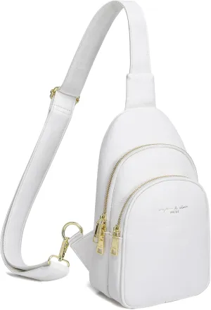INICAT Crossbody Sling Bags Fanny Packs Leather Purses Chest Bag for Women