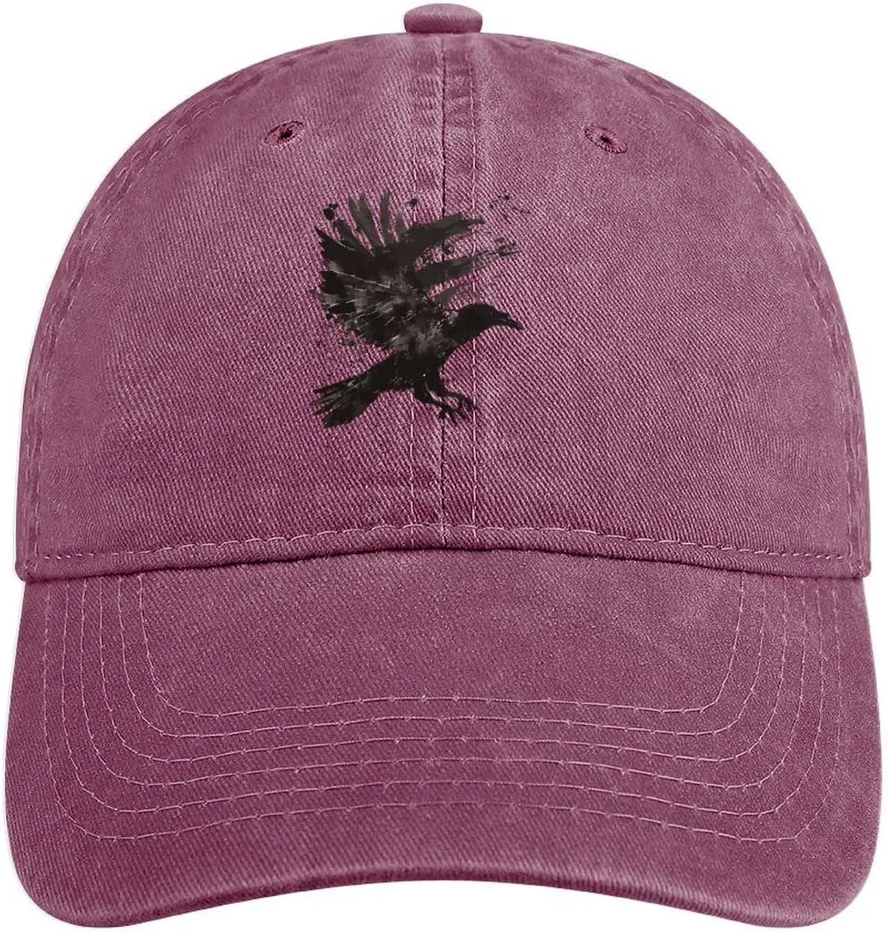 Ink Raven Unisex Adult Baseball Cap Curved Brim Sun Caps of Sports Denim Freely Adjustable