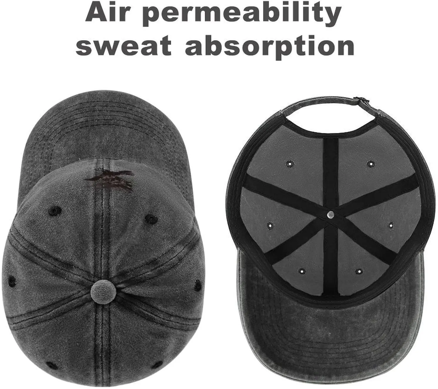 Ink Raven Unisex Adult Baseball Cap Curved Brim Sun Caps of Sports Denim Freely Adjustable