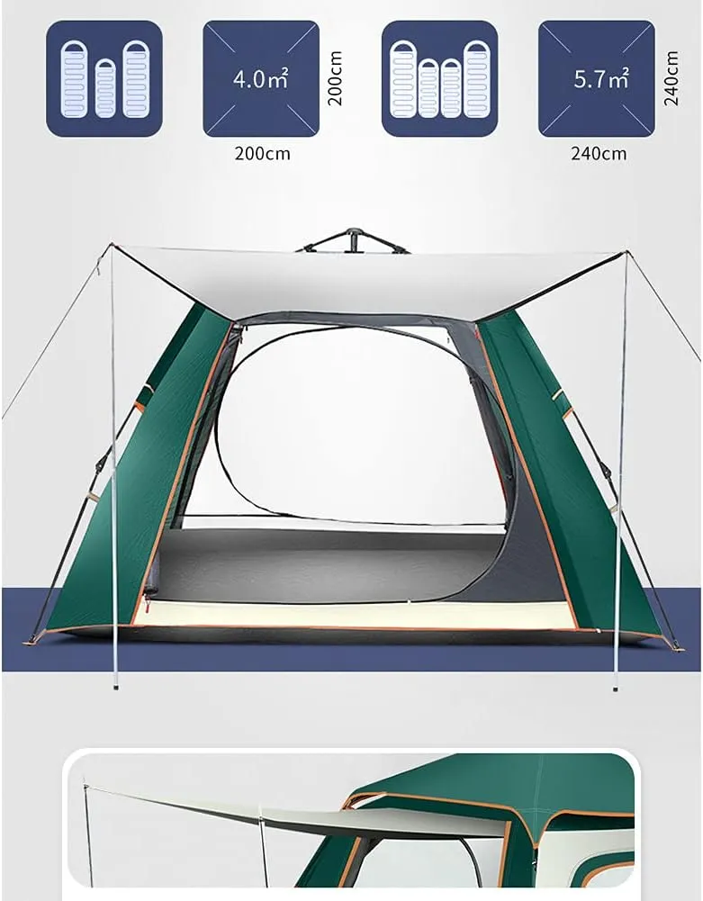 Instant Pop-Up Camping Tent for 3-8 People Lightweight Double Layer Family Tent with Carrying Bag for Outdoor Camping Hiking Climbing Fishin