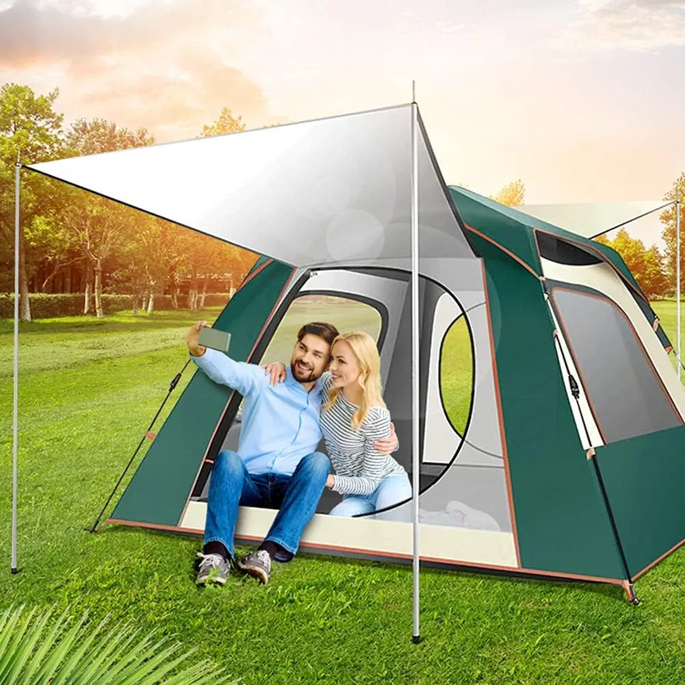 Instant Pop-Up Camping Tent for 3-8 People Lightweight Double Layer Family Tent with Carrying Bag for Outdoor Camping Hiking Climbing Fishin