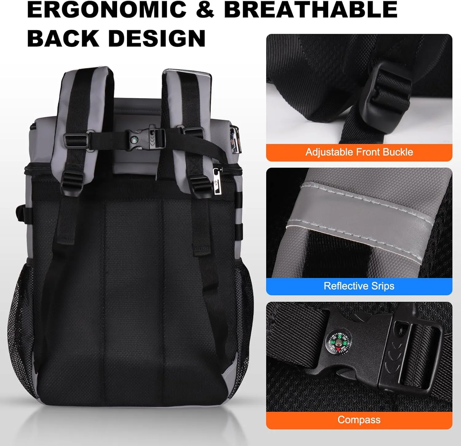 Insulated Cooler Backpack Waterproof Leak-Proof Over-Size Storage for Picnic, Camping, Lunch, Large Soft Cooler Bag Outdoor