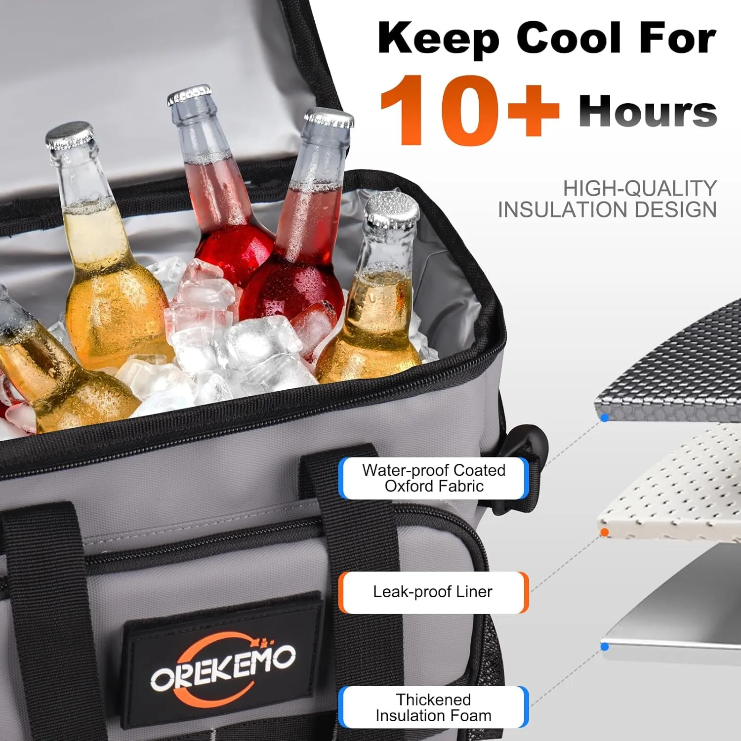 Insulated Cooler Backpack Waterproof Leak-Proof Over-Size Storage for Picnic, Camping, Lunch, Large Soft Cooler Bag Outdoor