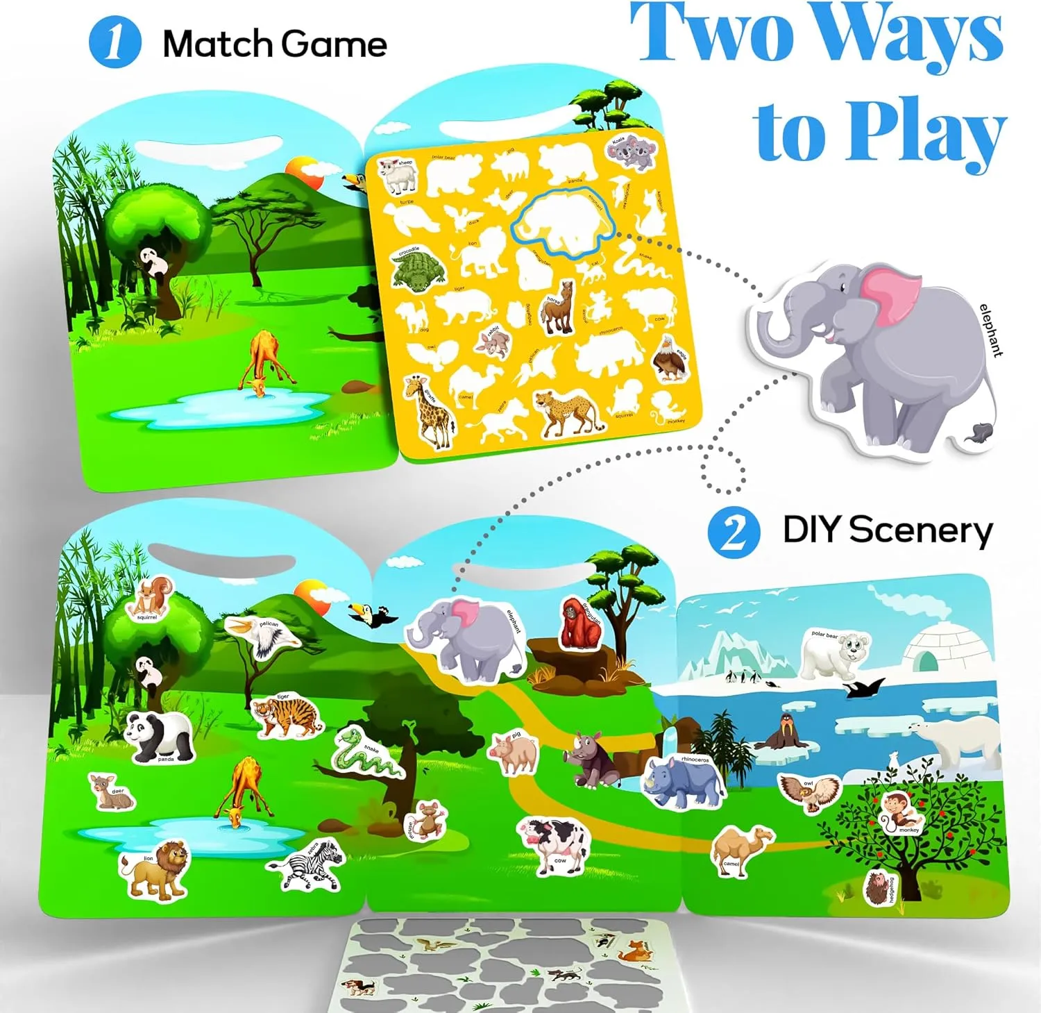 iPlay, iLearn 3PCS Kids Sticker Books, Reusable PuffyStickers Activity Busy Book Set, Toddler Travel Toys, Ocean Animal Bugs Stickers, Birthday Party Gift for 3 4 5 6 7 8 Year Old Boy Girl Preschooler