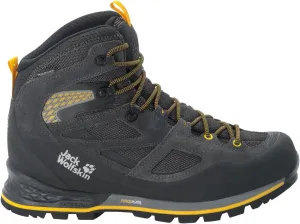 Jack Wolfskin Men's Mid-Top Walking Shoe, Black Burly Yellow Xt, 8
