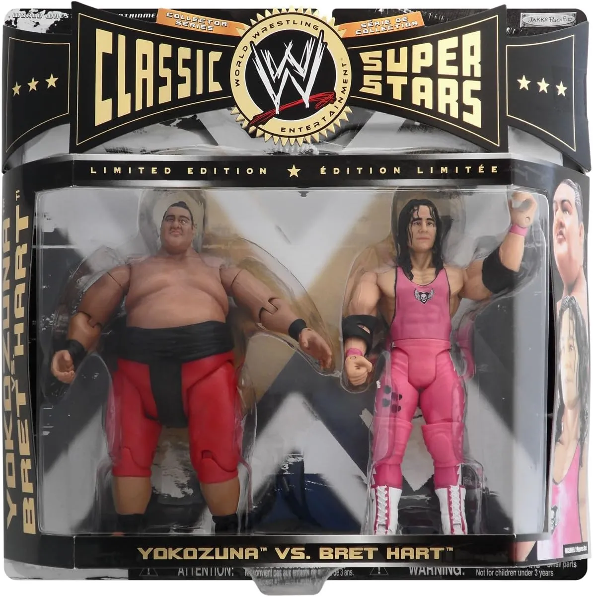 JAKKS Pacific WWE Wrestling Classic Superstars Yokozuna vs. Bret Hart Action Figure 2-Pack